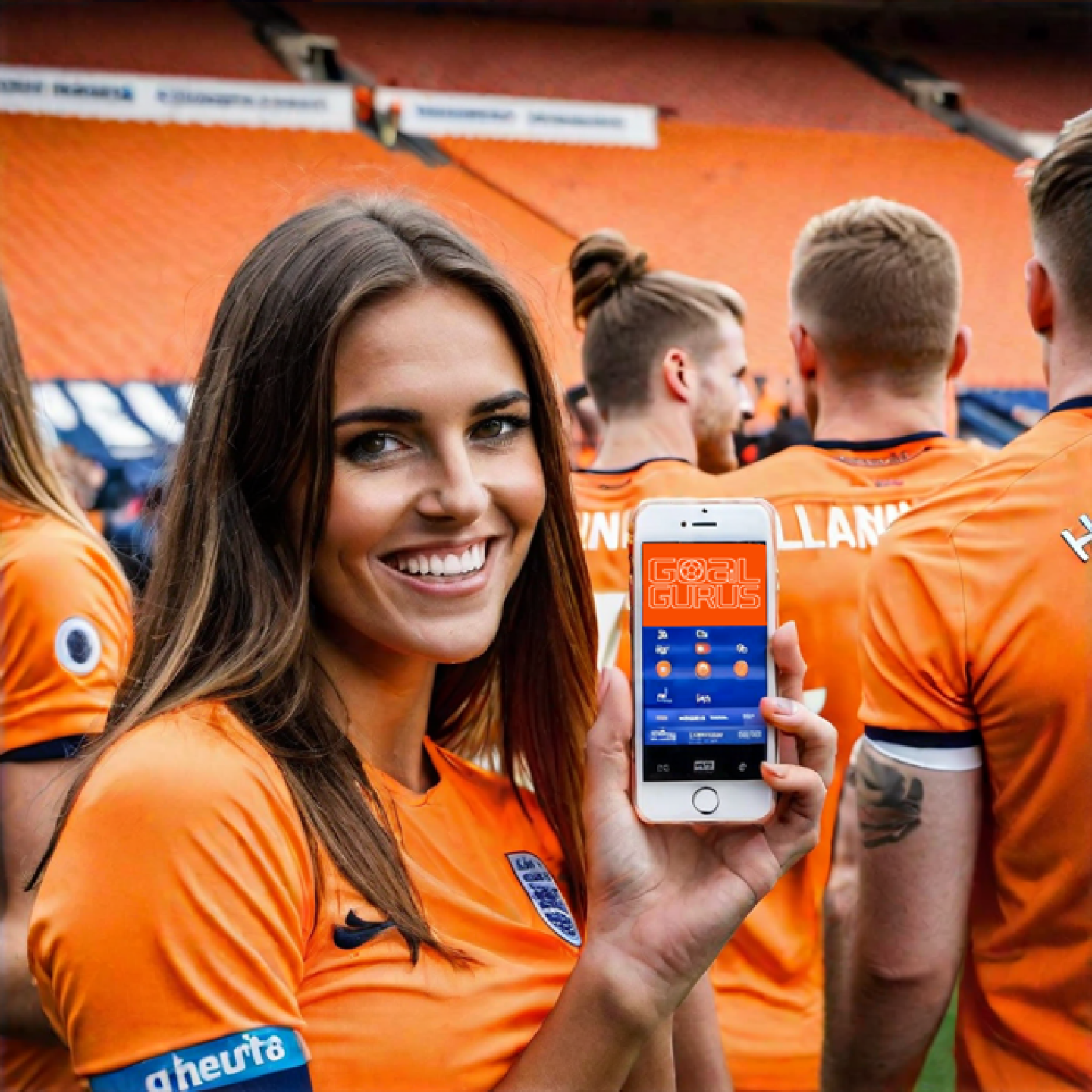 Girl holding iPhone with App