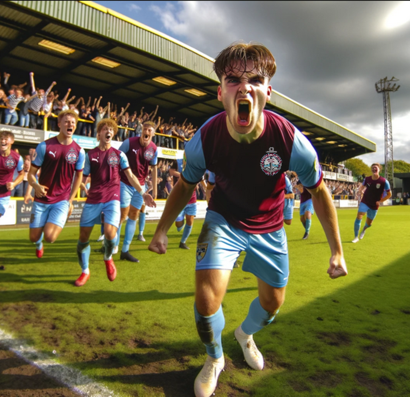 Shields players celebrating